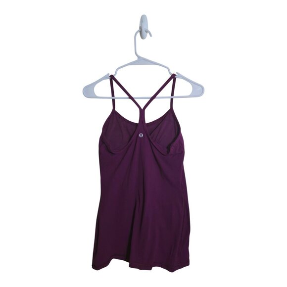 Lululemon Top Womens 6 Power Y Tank Padded Build In Bra Yoga Athleisure Crossfit - Picture 2 of 6